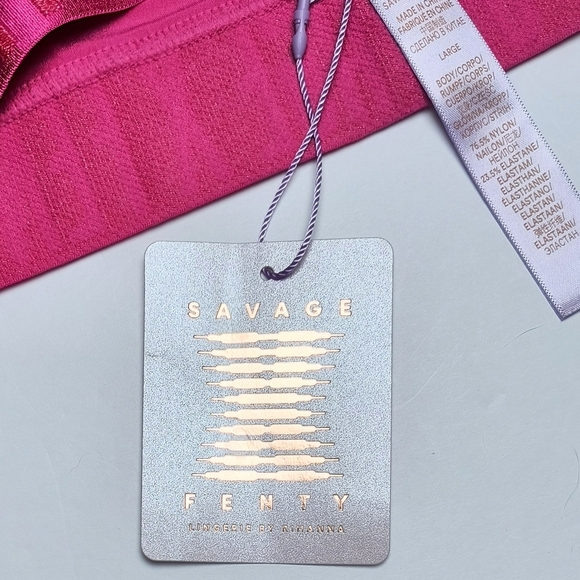 Savage X Fenty By Rihanna Forever Savage Pink Racerback Wireless Bralette L NWT - Picture 4 of 7